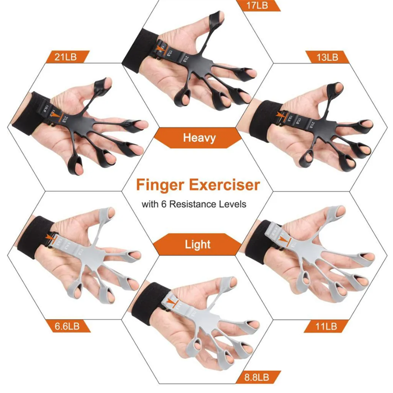 Finger Gripper Strength Trainer greenaty black 6 levels