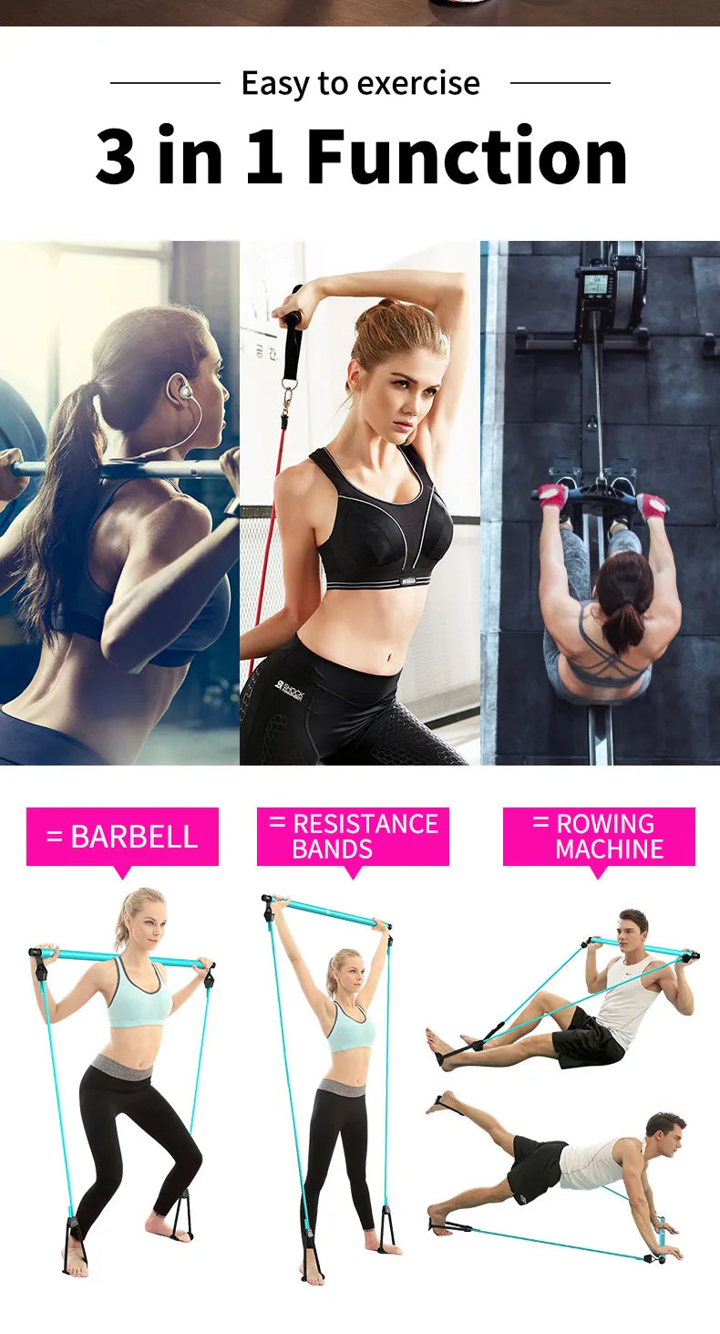 Dominadas con bandas de resistencia portátiles para barra de Pilates