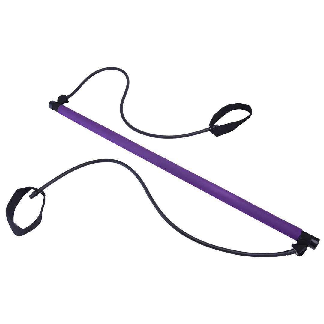 Purple Portable Pilates Bar Resistance Bands Pull-ups greenaty