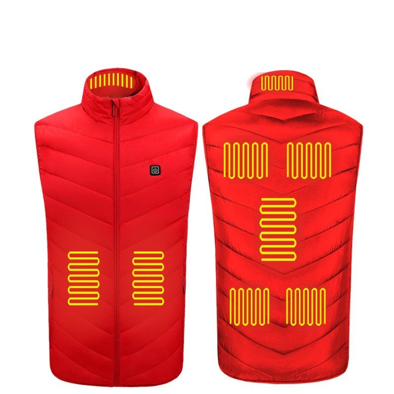 Red Heated Vest Washable USB Charging