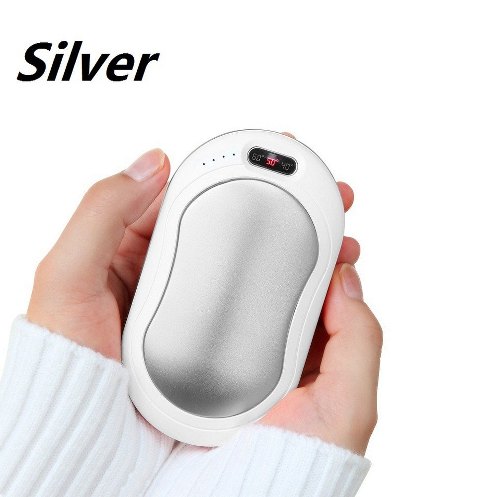 Silver Hand warmer Rechargeable Greenaty