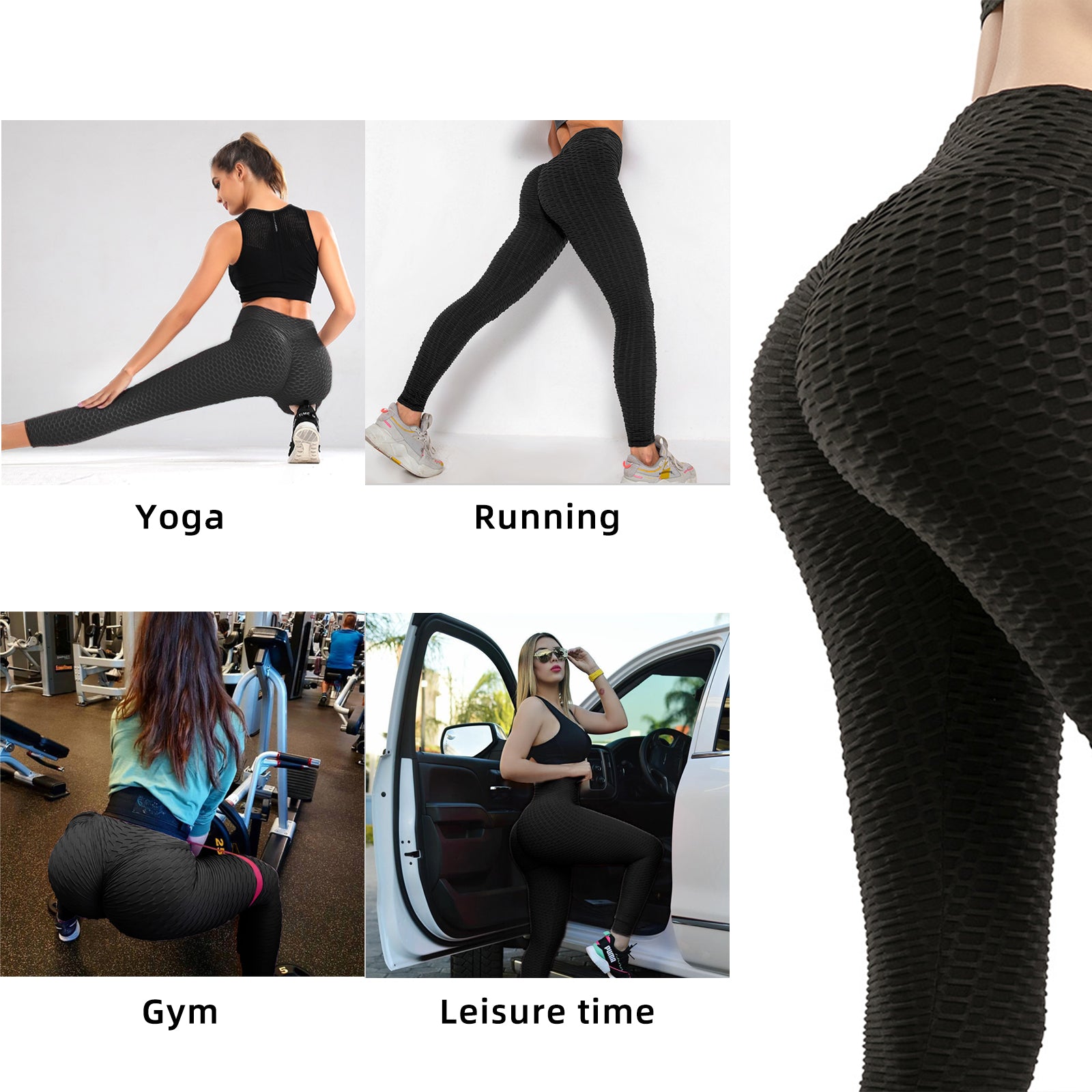 Yoga pants bubble texture butt lift greenaty