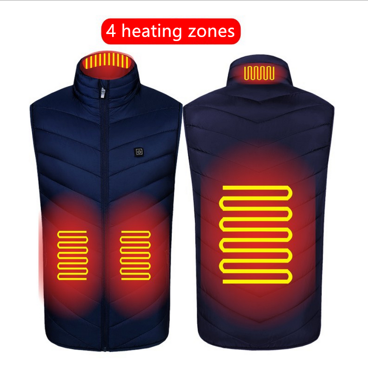 blue 4 Heated Vest Washable USB Charging greenaty